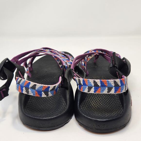 Chaco ZX2 Cloud Purple Geometric Print Sandal Women Size 9 Double Strap Toe Loop - Picture 6 of 9